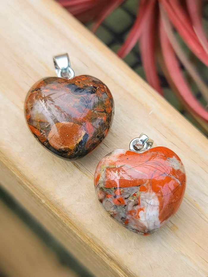 African Bloodstone Heart Pendant