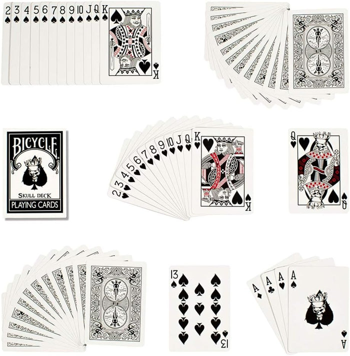 Bicycle Skull Deck - Skull Deck Regulation Playing Cards in Bicycle Card Stock- Includes 4 Bonus Cards!