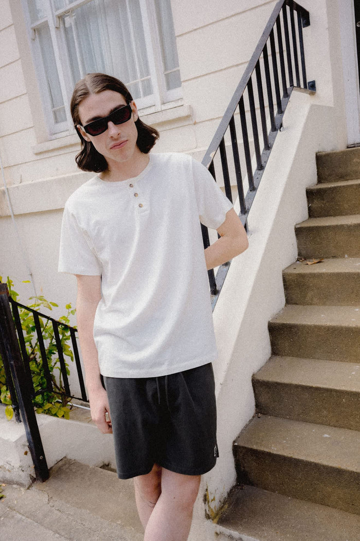 Men's Brixton Baseline Henley T-Shirt in the color Off White Vintage Wash - Men's Lifestyle image