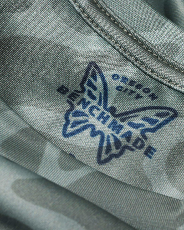 Camo Butterfly Tech Tee Collar and Seam Construction Detail | Benchmade Knife Co.