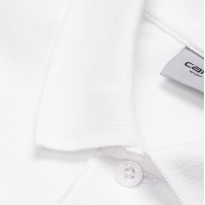 Carhartt WIP Chase Pique Polo T-Shirt White/Gold