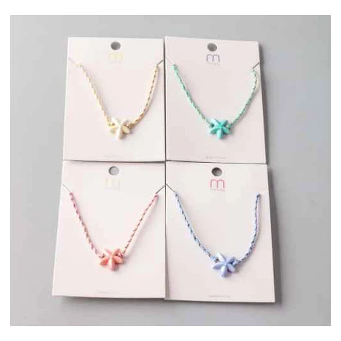 Ceramic Starfish Braided Cord Necklace - 12 PC Pack (NK8580)