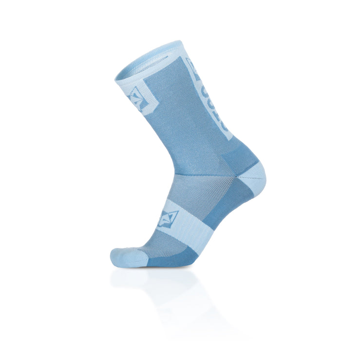 Chaussettes cyclisme hautes - Steel Blue & Turquoise