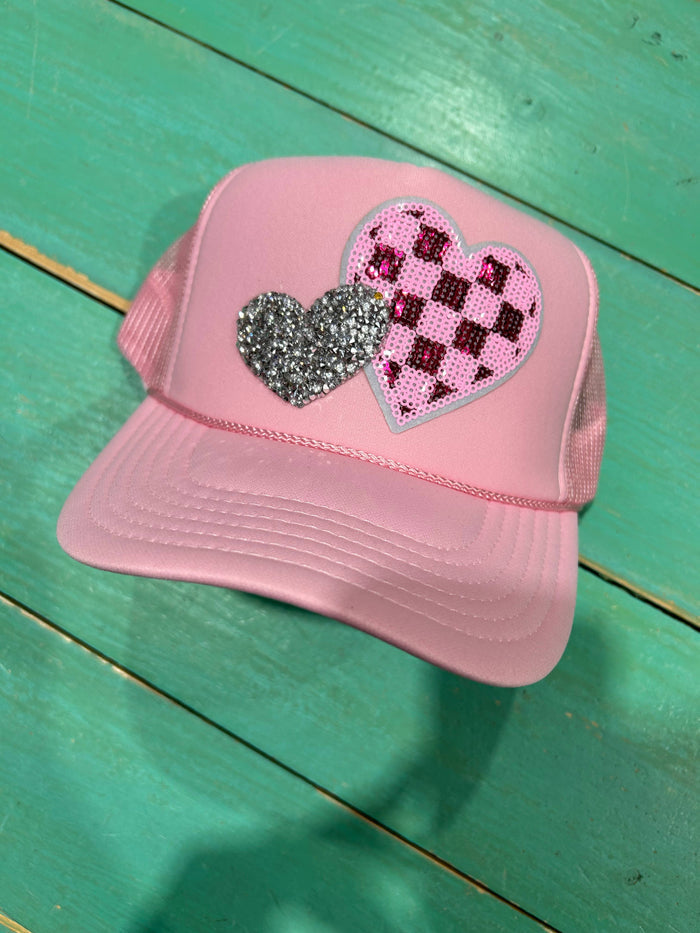 Checkered Heart Trucker Hat - Premium from Vibes Hat Company - Just $22.95! Shop now at Pat's Monograms