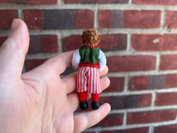 Christmas Elf Little Boy in Striped Pants and Vest
