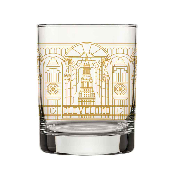Cleveland Landmarks Stained Glass Old Fashioned Glass