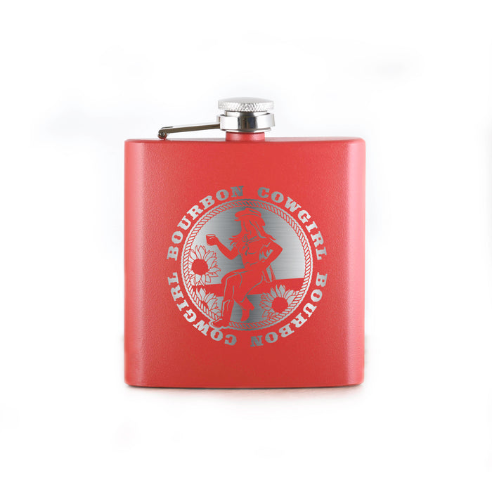 Red Bourbon Cowgirl Flask
