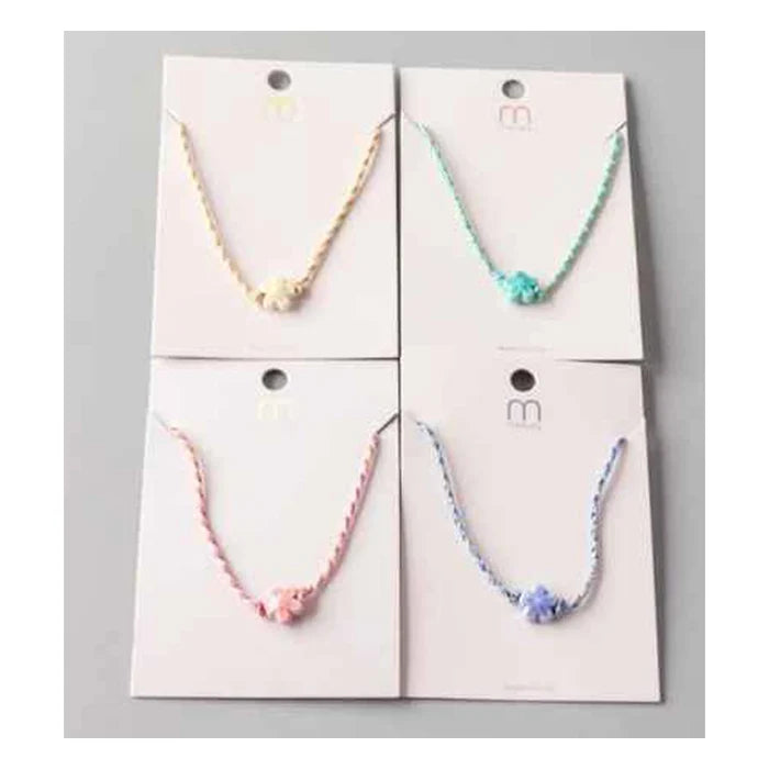 Dainty Hand-Woven Flower Charm Necklace – Minimalist Pastel Braided Cord Jewelry for Women & Teens (NK8583)