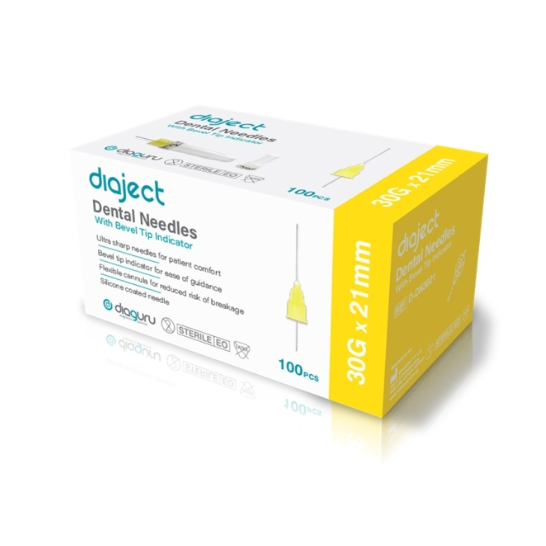 Diaject_Dental_Needles_with_Bevel_Tip_Indicator_30_G_x_21_mm_Yellow_Box_of_100 - Dental Installations (Aust) Pty Ltd