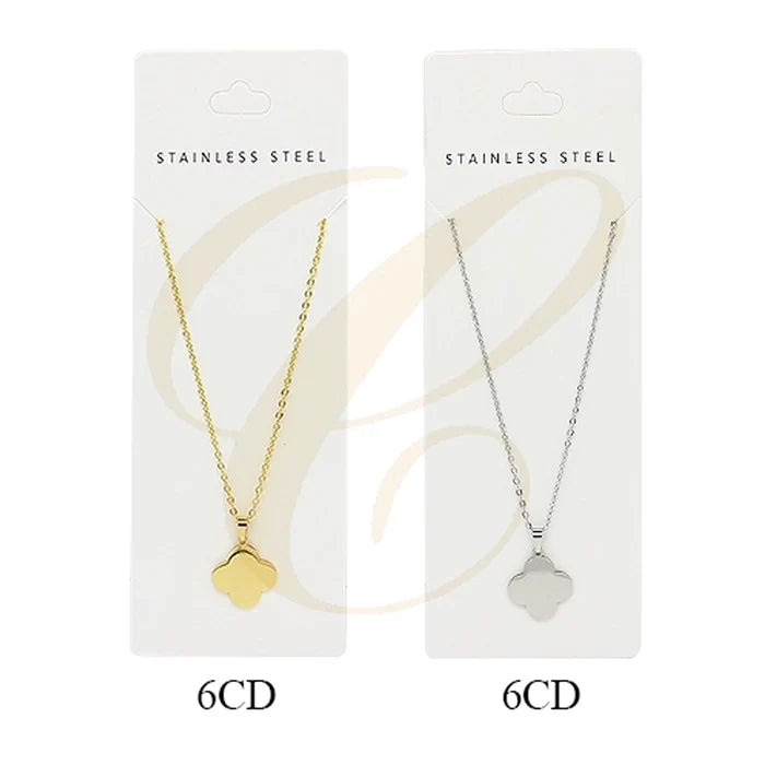 Elegant Minimalist Four-Leaf Clover Pendant Necklace (SSN-0048GS)