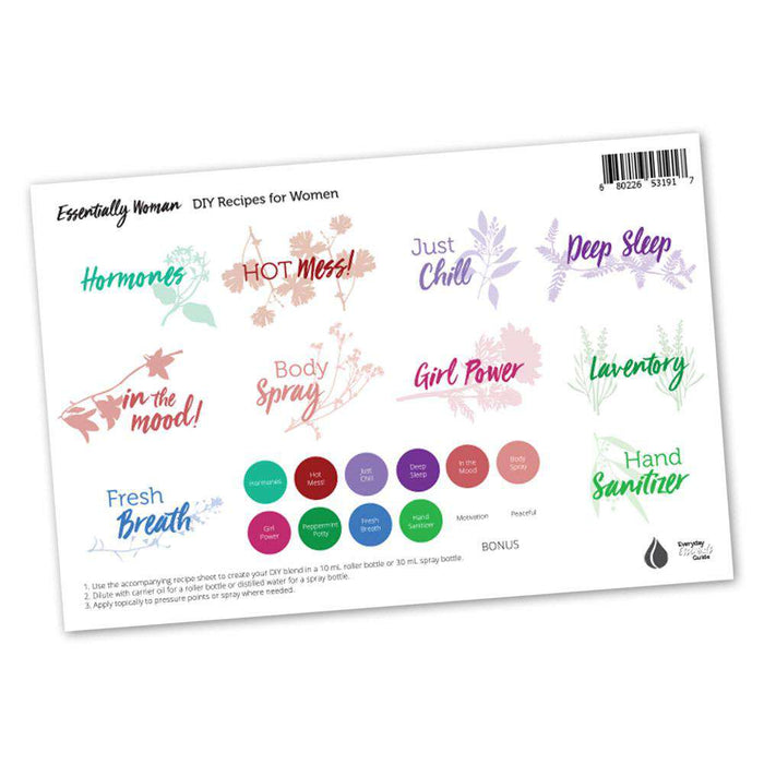 Essentially Woman Labels & Lid Stickers at Your Oil Tools
