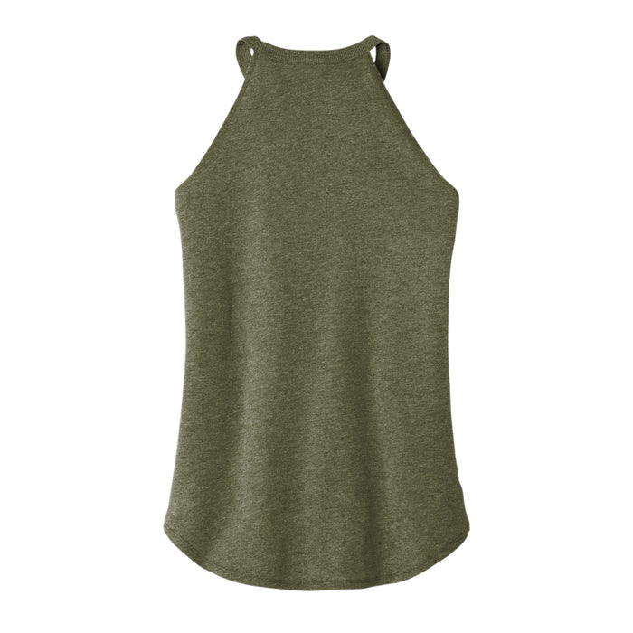 military green flowy high neck tank
