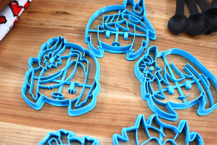 Genshin Impact Cookie Cutters Chibi Faces Set 10 - Arataki Itto, Kamisato Ayaka, Kujou Sara, Raiden Shogun, Shenhe