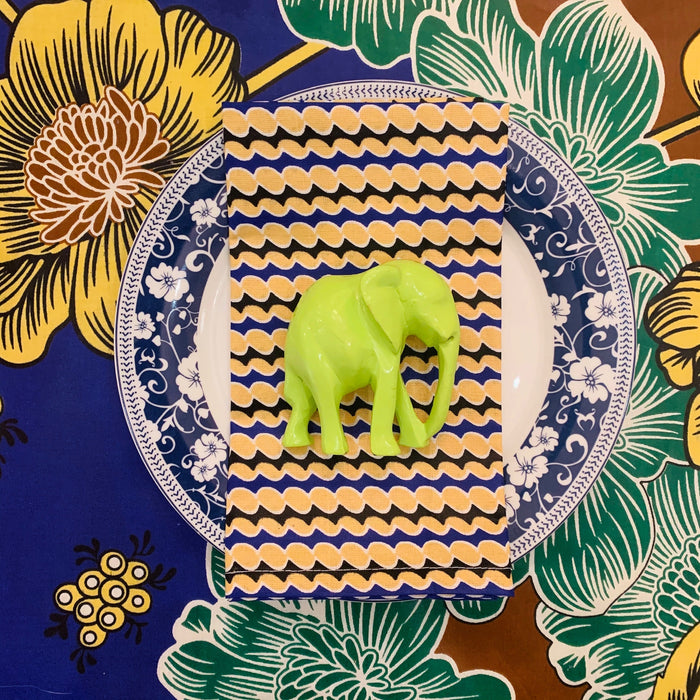 Green Elephant Napkin Rings - Ring Set
