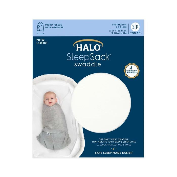 Halo SleepSack Swaddle- Cream Micro Fleece 3.0