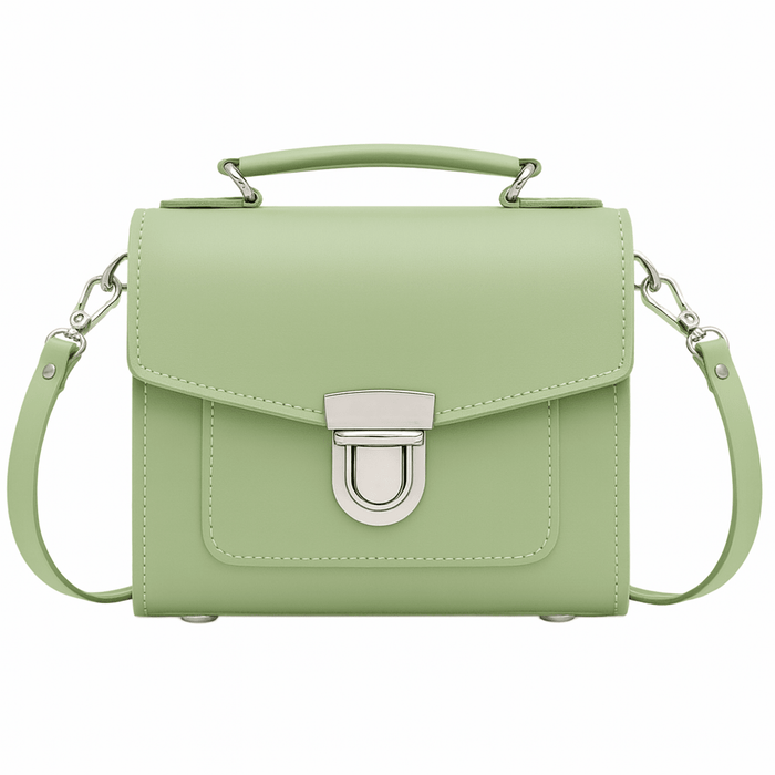 Handmade Leather Sugarcube Handbag – Sage Green - Bascora