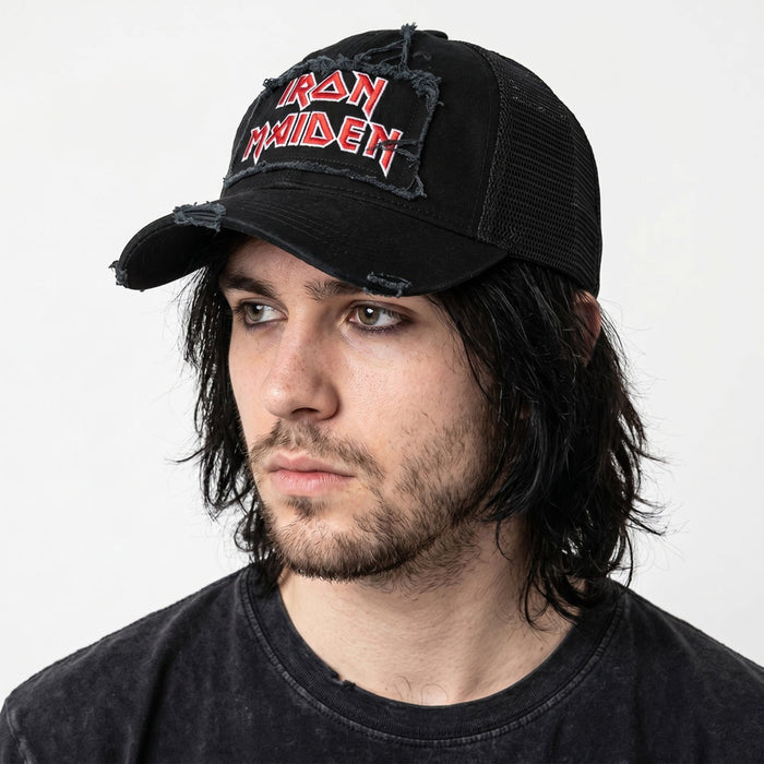 IRON MAIDEN - SCUFFED LOGO - Mesh Back Cap Black