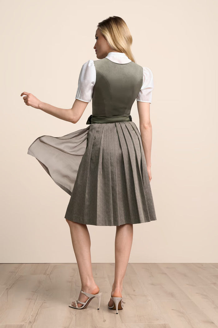Kruger Midi Dirndl 2pcs. 60cm "Avara" olive