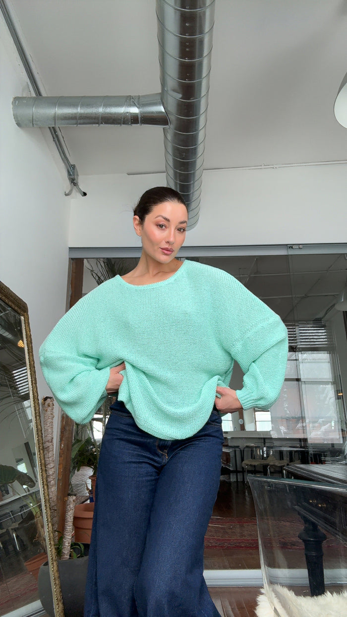 Light Summer Sweater in Aqua