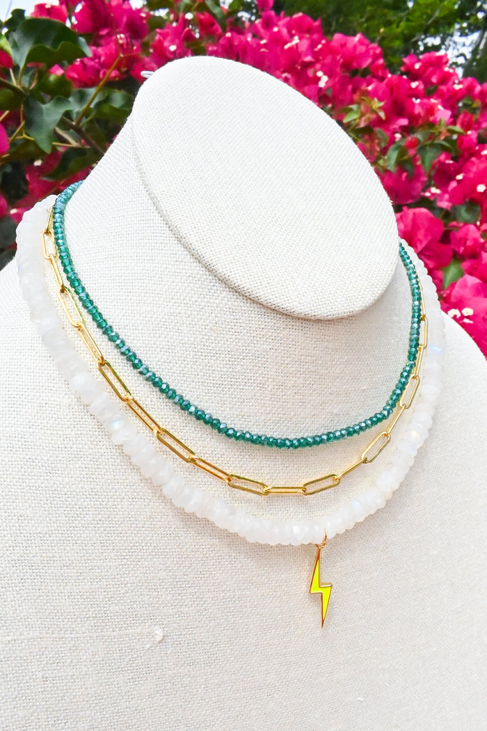Lightning Strike Moonstone Necklace