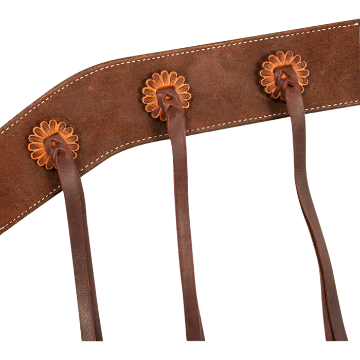 Martin Saddlery | 2.75" Chocolate Breast Collar | Rosette Blood Knots
