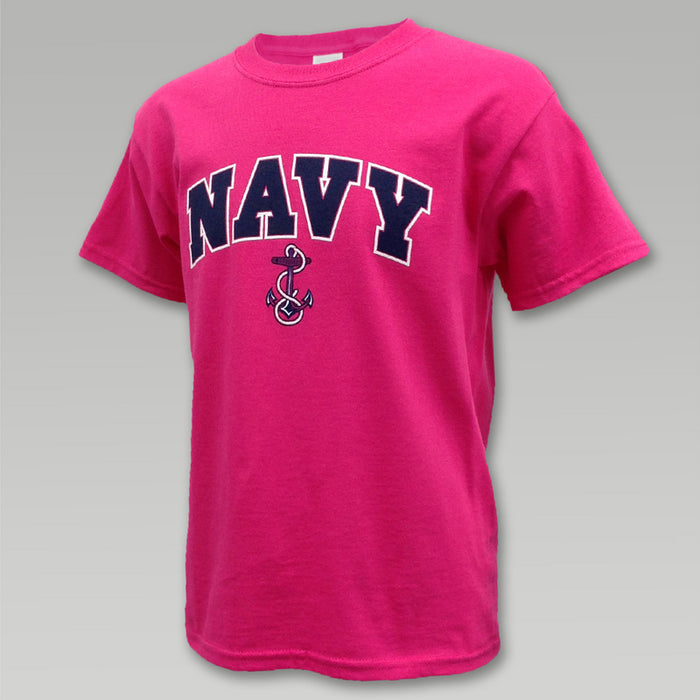 Navy Youth Arch Anchor T (Pink)
