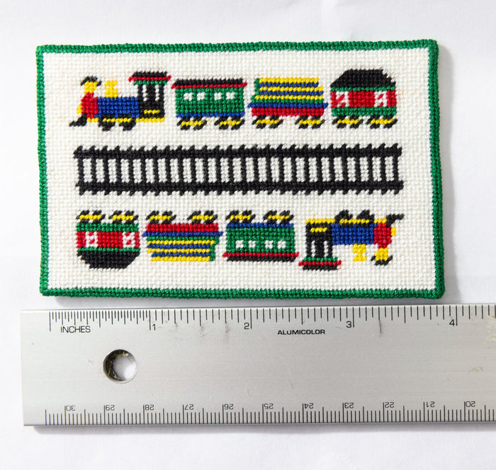 Needlepoint Rug 2 1/2" x 4" Train