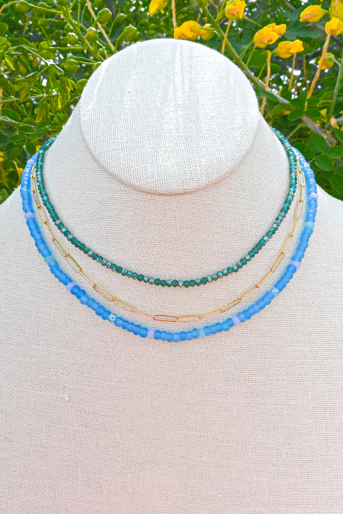 Ocean Glass Beaded Necklace