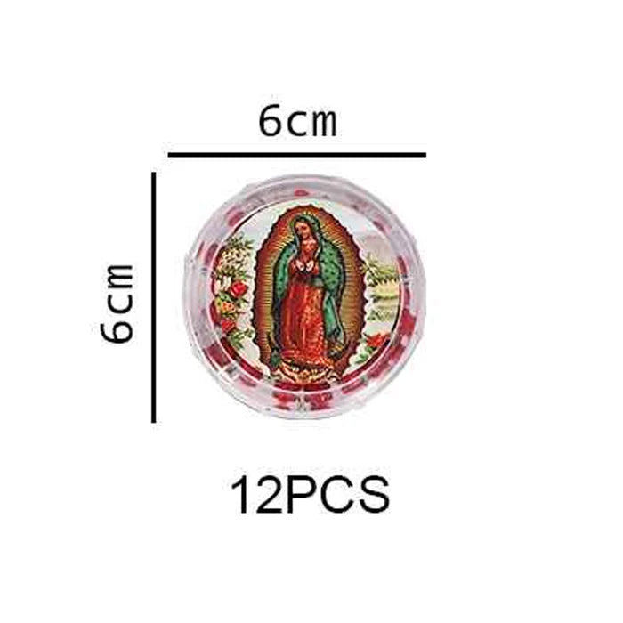 Our Lady of Guadalupe Red Rose Scented Rosaries with Round Gift Boxes – 48cm Catholic Rosary Necklace Set for Baptism (RN01R)