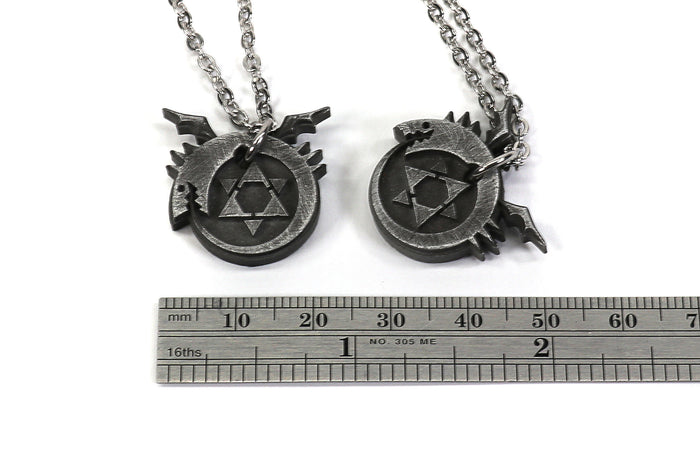 Full Metal Alchemist Ouroboros Symbol-Aluminum Metal Charm Necklace Pin for FMA Cosplay-Homunculi