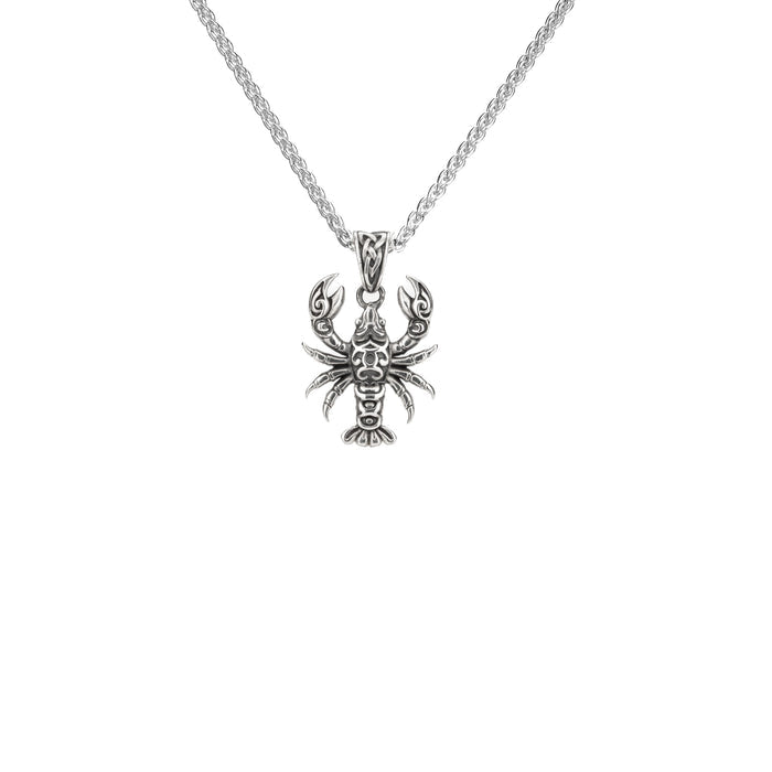 Oxidized Silver Lobster Pendant