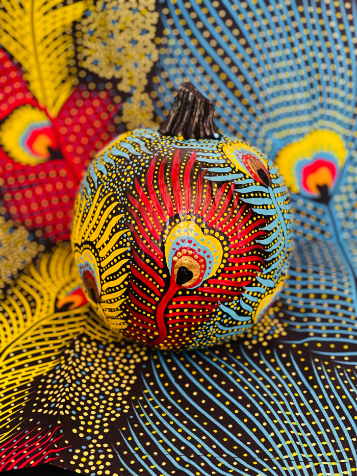 Peacock Rock - Painted Pumpkin