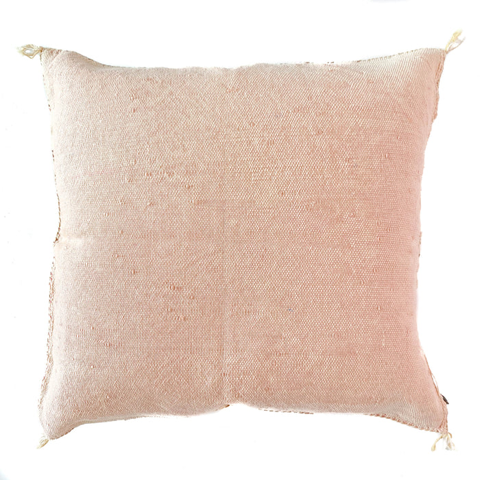 Petal XXI Artisanal Handmade Moroccan embroidered cactus silk sabra pillow pink handwoven