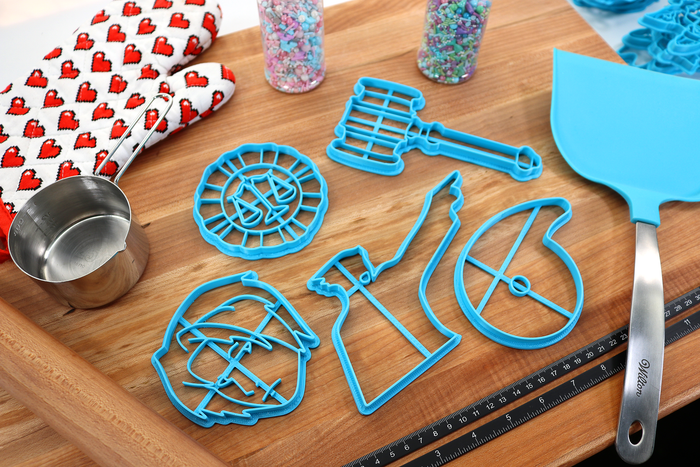 Phoenix Wright Cookie Cutters- Edgeworth, Judge Gavel, Maya Magatama, Phoenix Attorney Badge, Phoenix Point