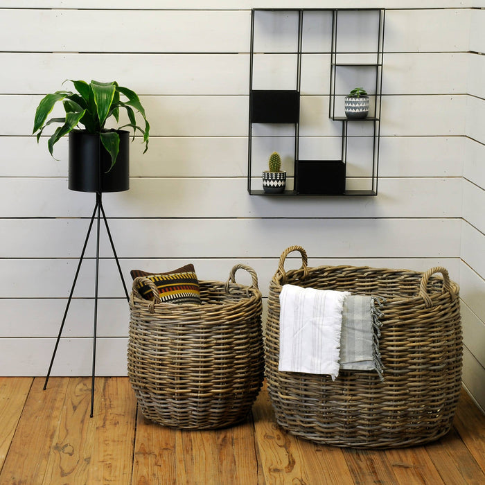 Round Rattan Basket - two sizes