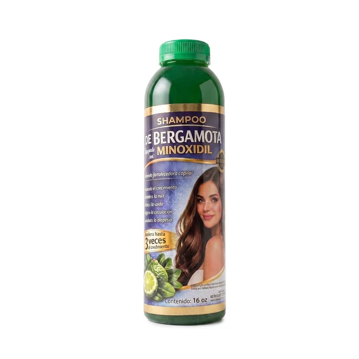 Shampoo de Bergamota con Minoxidil (Pack of 6, 16 oz Each) – Hair Loss Treatment & Fast Hair Growth Formula