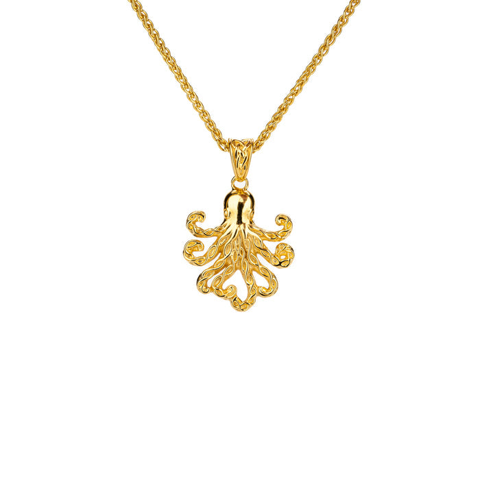 Silver and 18k Vermeil Reversible Octopus Pendant