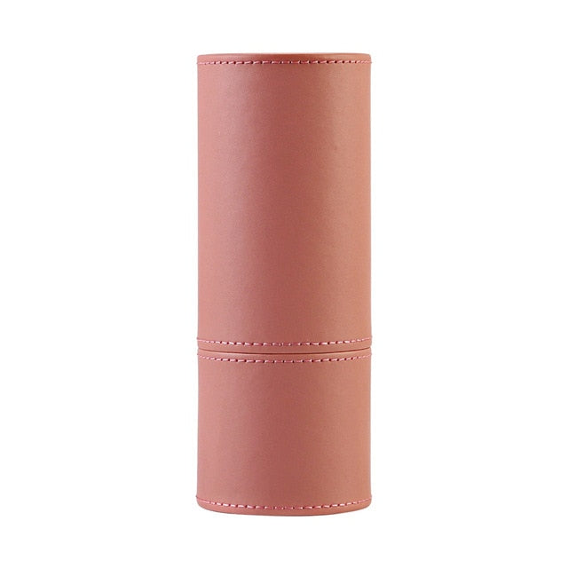 Soft PU Round Cosmetic Brush Container Cosmetic Tool Cosmetic Brush