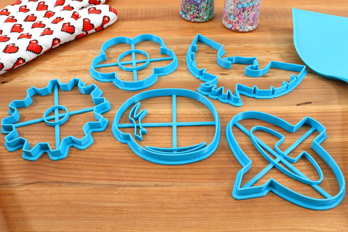 Super Smash Bros Logos Set 1 Cookie Cutters - ROB, Punch Out, Pikmin, F-Zero - Super Mario Bros / Nintendo Gift