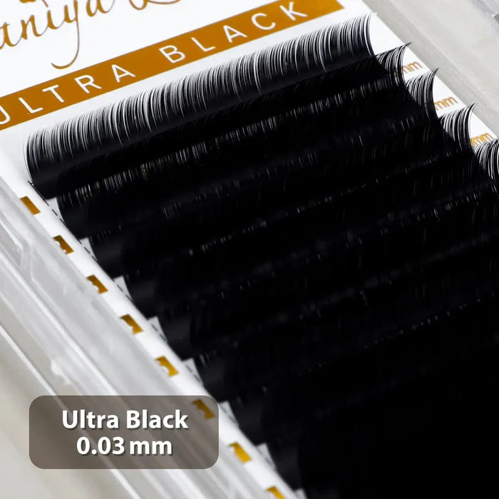 Mega Volume Lashes 0.03mm Ultra Black for Maximum Drama & Private Label| Swaniya Lashes
