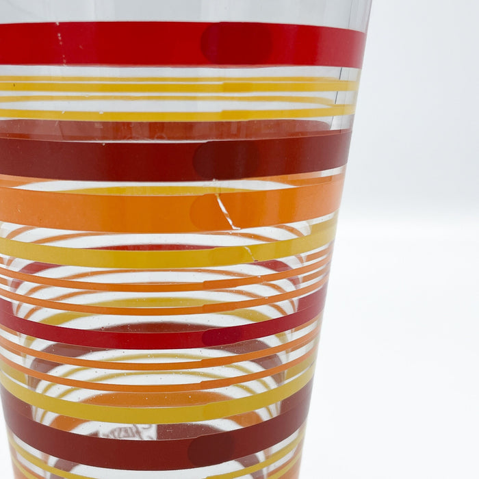 Vintage 1970s/1980s Glassware Fiesta Orange Stripes Glasses Set of 4
