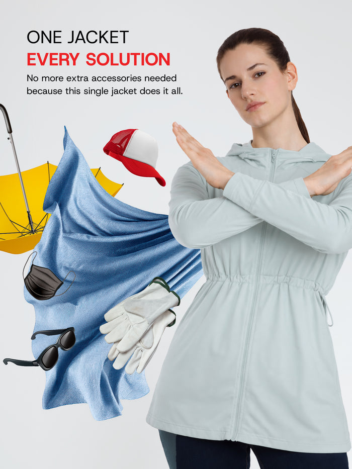 Women's Grey Full Length Sun Jacket | AirWeave™