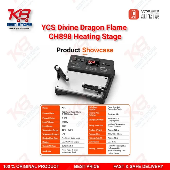 YCS CH898 Divine Dragon Heating Stage – iPhone Motherboard PCB Preheating Station