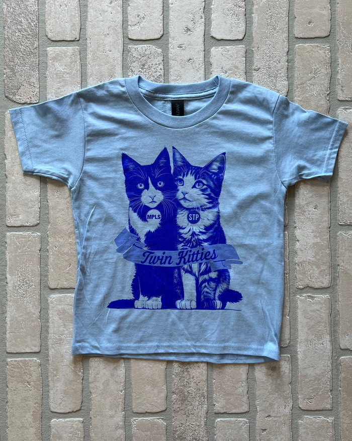 Youth T-Shirt - Twin Kitties (Blue)