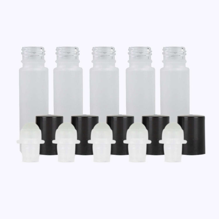 10 ml White Frosted Glass Roller Bottle (Pack of 5) at Your Oil Tools