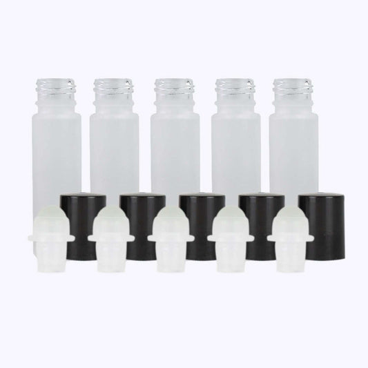 10 ml White Frosted Glass Roller Bottle (Pack of 5) at Your Oil Tools