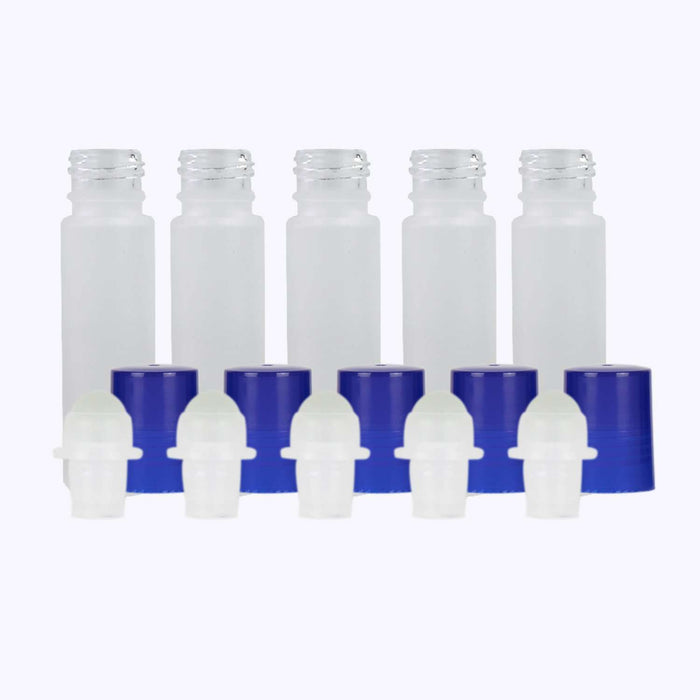 10 ml White Frosted Glass Roller Bottle (Pack of 5) at Your Oil Tools