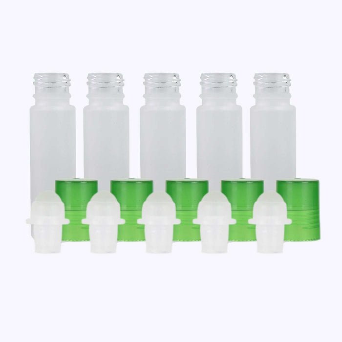 10 ml White Frosted Glass Roller Bottle (Pack of 5) at Your Oil Tools