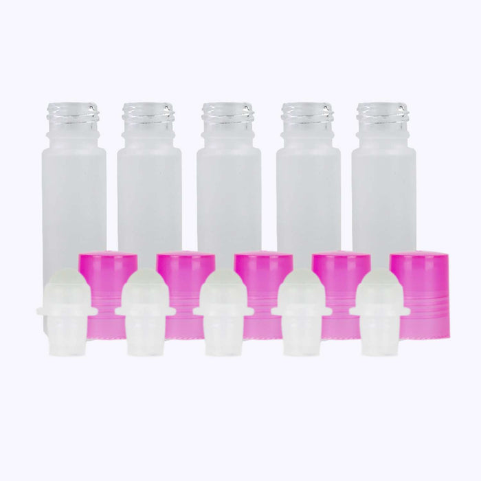 10 ml White Frosted Glass Roller Bottle (Pack of 5) at Your Oil Tools