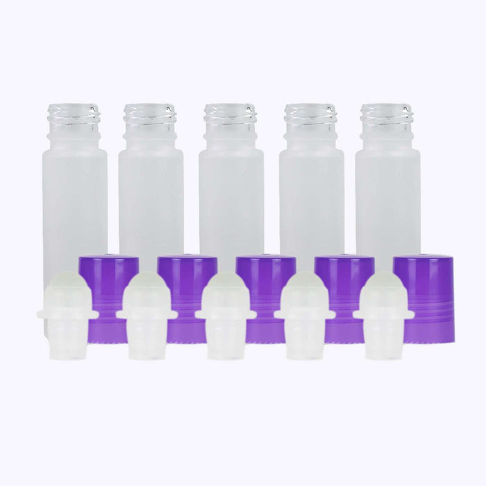10 ml White Frosted Glass Roller Bottle (Pack of 5) at Your Oil Tools